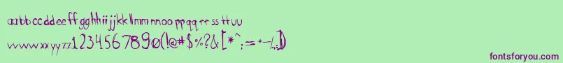 Bootyscratch Font – Purple Fonts on Green Background
