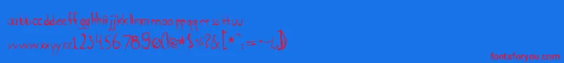 フォントBootyscratch – 赤い文字の青い背景