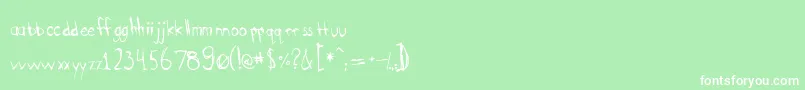 フォントBootyscratch – 緑の背景に白い文字