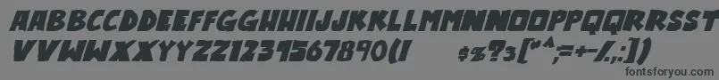 OutlanderBoldItalic Font – Black Fonts on Gray Background