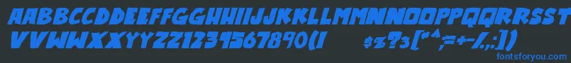 OutlanderBoldItalic Font – Blue Fonts on Black Background