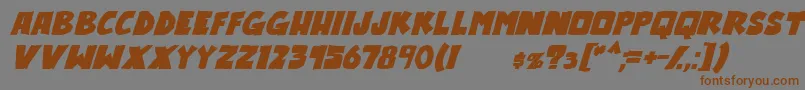 OutlanderBoldItalic Font – Brown Fonts on Gray Background