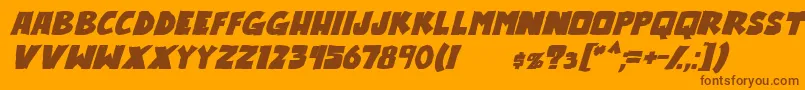 Police OutlanderBoldItalic – polices brunes sur fond orange