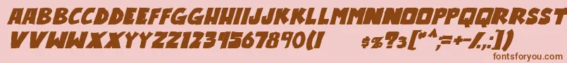 OutlanderBoldItalic Font – Brown Fonts on Pink Background