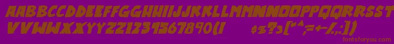 OutlanderBoldItalic Font – Brown Fonts on Purple Background