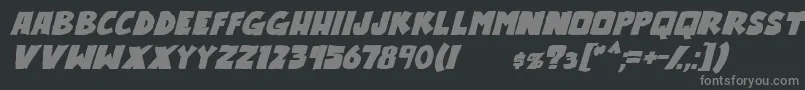 OutlanderBoldItalic Font – Gray Fonts on Black Background
