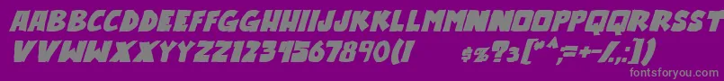 OutlanderBoldItalic Font – Gray Fonts on Purple Background