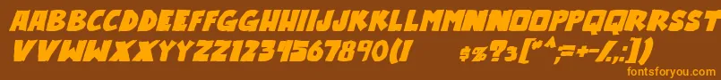 OutlanderBoldItalic Font – Orange Fonts on Brown Background