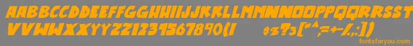 OutlanderBoldItalic Font – Orange Fonts on Gray Background