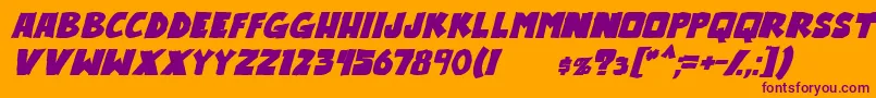 OutlanderBoldItalic Font – Purple Fonts on Orange Background