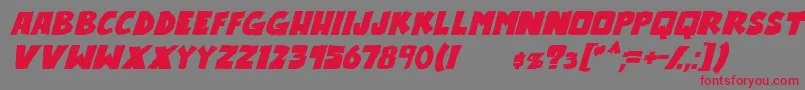 OutlanderBoldItalic Font – Red Fonts on Gray Background