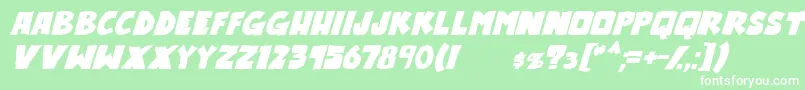 OutlanderBoldItalic Font – White Fonts on Green Background