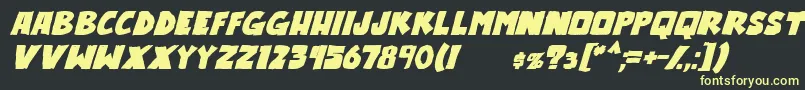 OutlanderBoldItalic Font – Yellow Fonts on Black Background