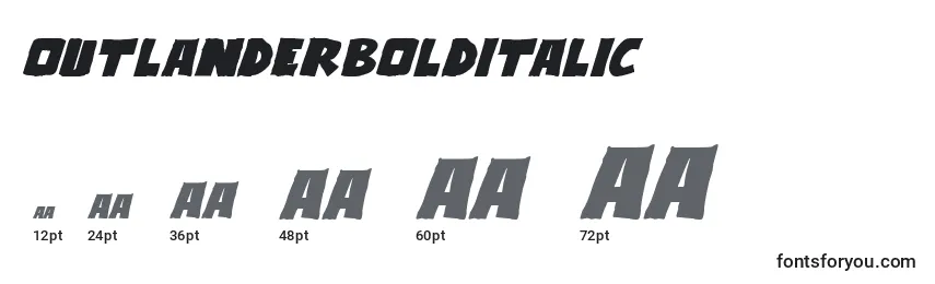 Größen der Schriftart OutlanderBoldItalic