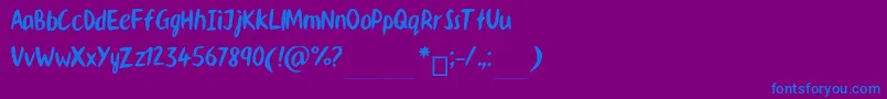 Aaf4 Font – Blue Fonts on Purple Background