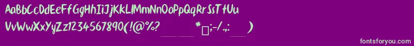 Aaf4 Font – Green Fonts on Purple Background