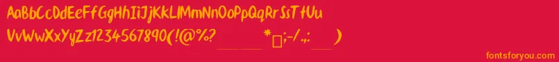 Aaf4 Font – Orange Fonts on Red Background