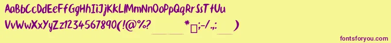 Aaf4-Schriftart – Violette Schriften auf gelbem Hintergrund