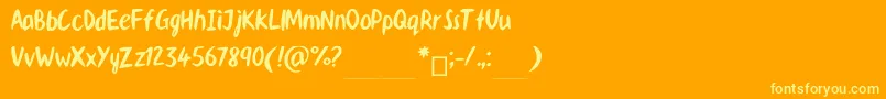 フォントAaf4 – オレンジの背景に黄色の文字