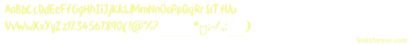 フォントAaf4 – 白い背景に黄色の文字