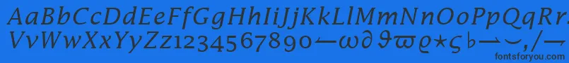 Шрифт InsightMathExtensionSsiAlternateExtension – чёрные шрифты на синем фоне