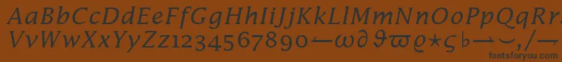 フォントInsightMathExtensionSsiAlternateExtension – 黒い文字が茶色の背景にあります