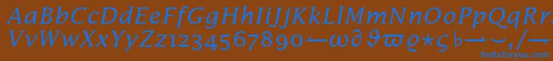 Шрифт InsightMathExtensionSsiAlternateExtension – синие шрифты на коричневом фоне