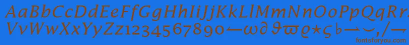 InsightMathExtensionSsiAlternateExtension-Schriftart – Braune Schriften auf blauem Hintergrund