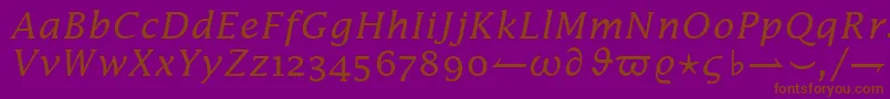 InsightMathExtensionSsiAlternateExtension Font – Brown Fonts on Purple Background