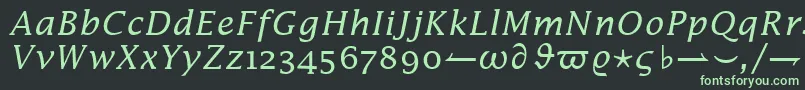 Шрифт InsightMathExtensionSsiAlternateExtension – зелёные шрифты на чёрном фоне
