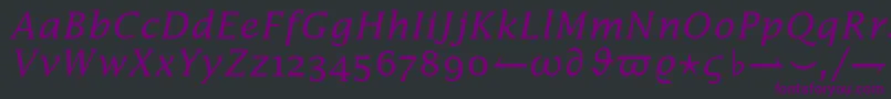 Шрифт InsightMathExtensionSsiAlternateExtension – фиолетовые шрифты на чёрном фоне
