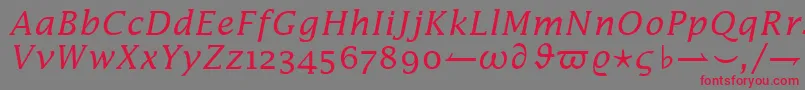 Шрифт InsightMathExtensionSsiAlternateExtension – красные шрифты на сером фоне