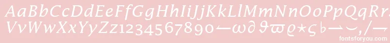 Шрифт InsightMathExtensionSsiAlternateExtension – белые шрифты на розовом фоне