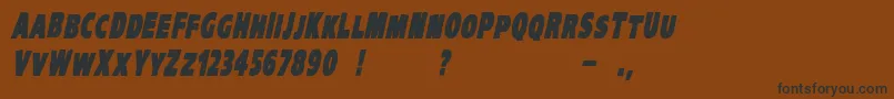 VtcKreepykomikaoneBolditalic Font – Black Fonts on Brown Background