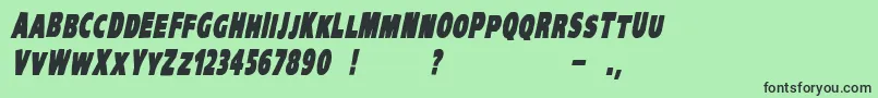 VtcKreepykomikaoneBolditalic Font – Black Fonts on Green Background