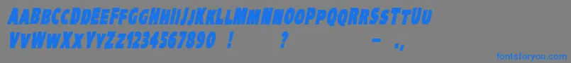 VtcKreepykomikaoneBolditalic Font – Blue Fonts on Gray Background