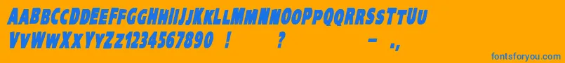 VtcKreepykomikaoneBolditalic Font – Blue Fonts on Orange Background