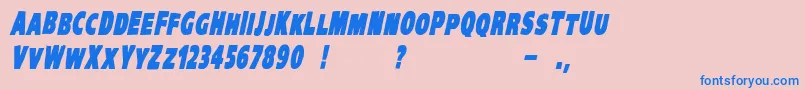 VtcKreepykomikaoneBolditalic Font – Blue Fonts on Pink Background