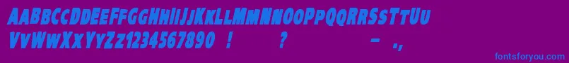 VtcKreepykomikaoneBolditalic Font – Blue Fonts on Purple Background