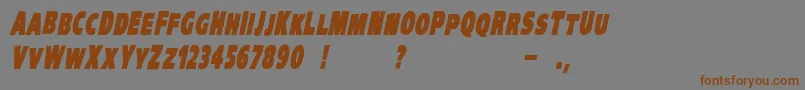 VtcKreepykomikaoneBolditalic Font – Brown Fonts on Gray Background