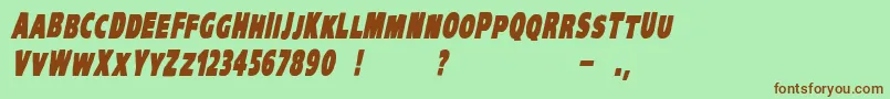 VtcKreepykomikaoneBolditalic Font – Brown Fonts on Green Background