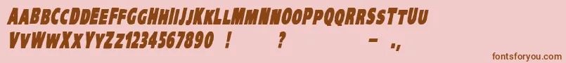 VtcKreepykomikaoneBolditalic Font – Brown Fonts on Pink Background