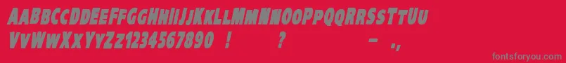 VtcKreepykomikaoneBolditalic Font – Gray Fonts on Red Background