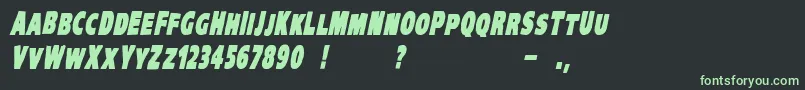 VtcKreepykomikaoneBolditalic Font – Green Fonts on Black Background