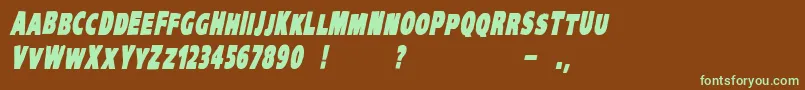 VtcKreepykomikaoneBolditalic Font – Green Fonts on Brown Background