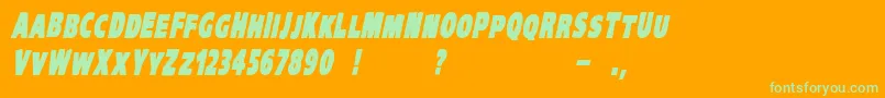 VtcKreepykomikaoneBolditalic Font – Green Fonts on Orange Background