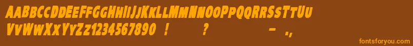 VtcKreepykomikaoneBolditalic Font – Orange Fonts on Brown Background