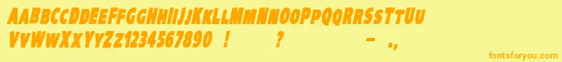 VtcKreepykomikaoneBolditalic Font – Orange Fonts on Yellow Background