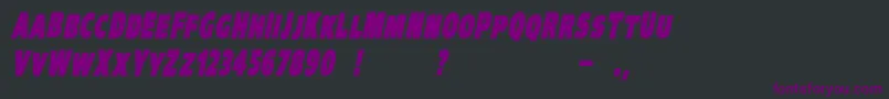 Czcionka VtcKreepykomikaoneBolditalic – fioletowe czcionki na czarnym tle