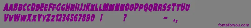Шрифт VtcKreepykomikaoneBolditalic – фиолетовые шрифты на сером фоне